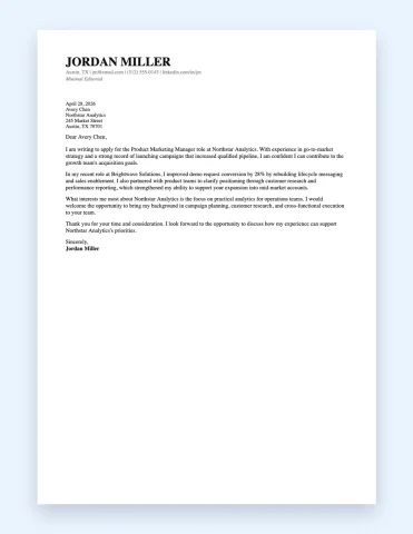 Minimal Editorial Cover Letter Template thumbnail