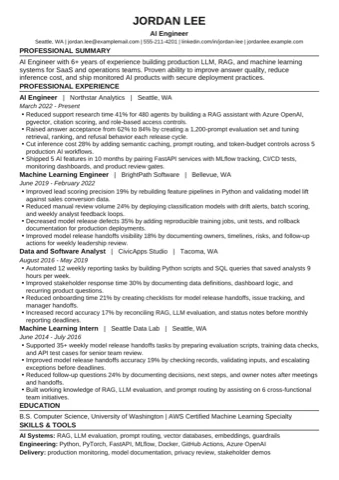 AI Engineer example resume thumbnail