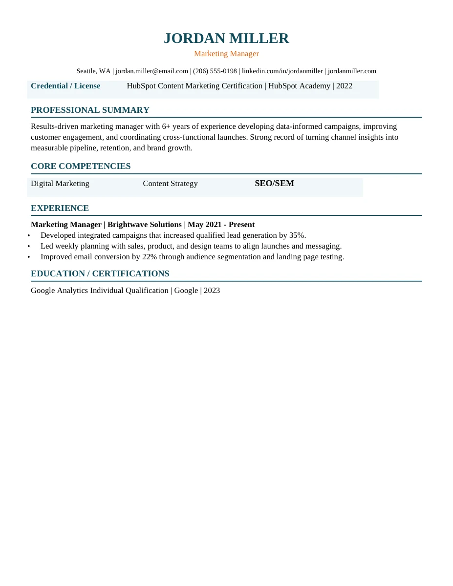 Bilingual Resume resume template preview