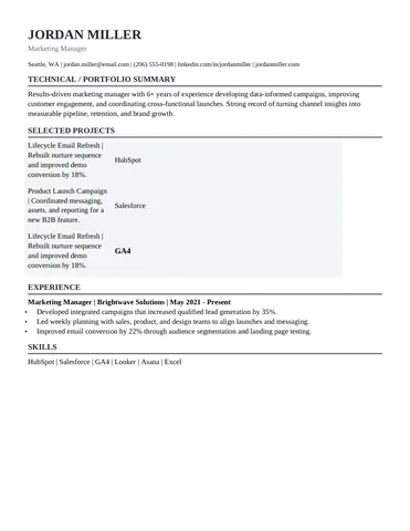 Cybersecurity resume template thumbnail