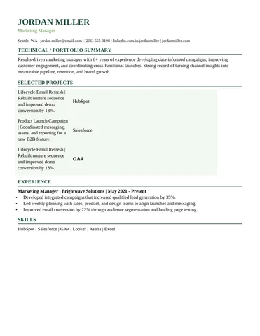 Data Analyst resume template thumbnail