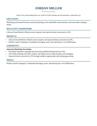 Internship Application resume template thumbnail