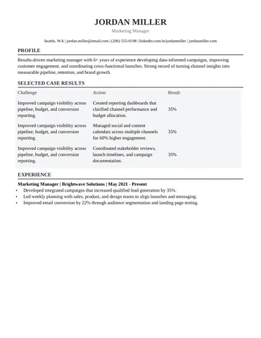 Operations Manager resume template thumbnail