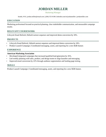 Student Education First resume template thumbnail
