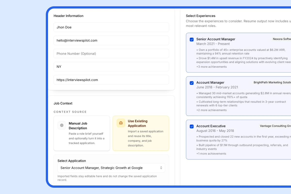 AI resume builder benefits preview