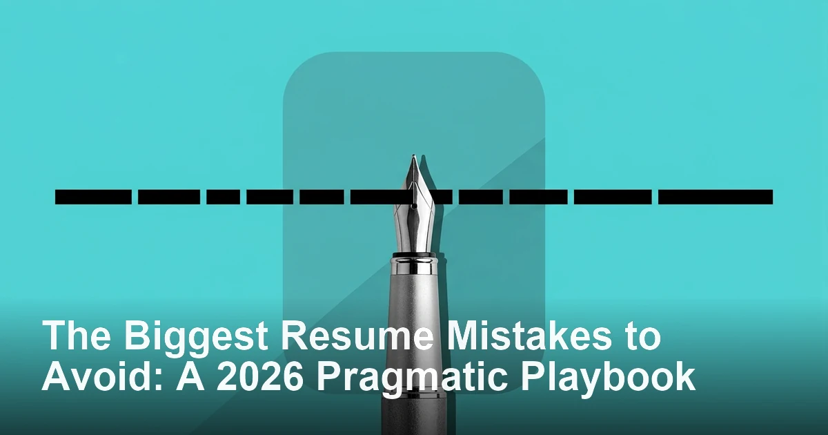 The Biggest Resume Mistakes to Avoid: A 2026 Pragmatic Playbook