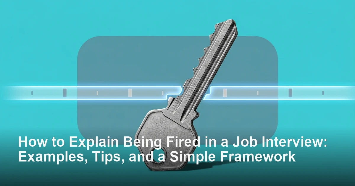 How to Explain Being Fired in a Job Interview: Examples, Tips, and a Simple Framework