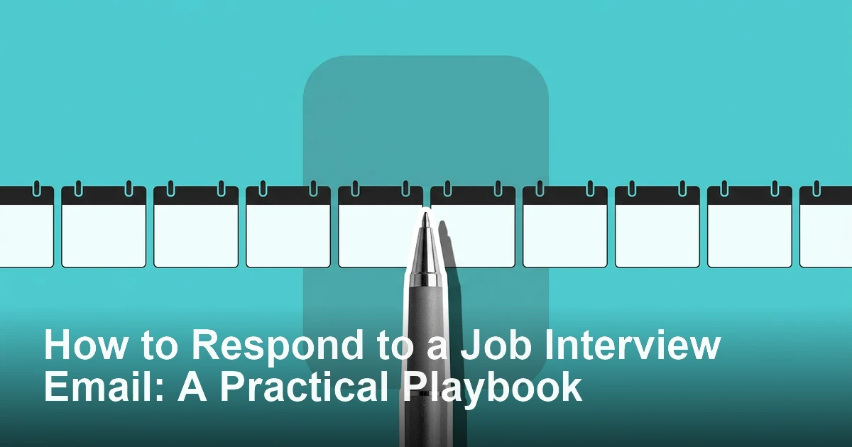 How to Respond to a Job Interview Email: A Practical Playbook