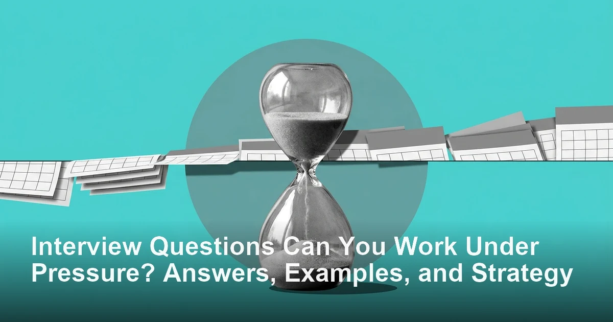 Interview Questions Can You Work Under Pressure? Answers, Examples, and Strategy