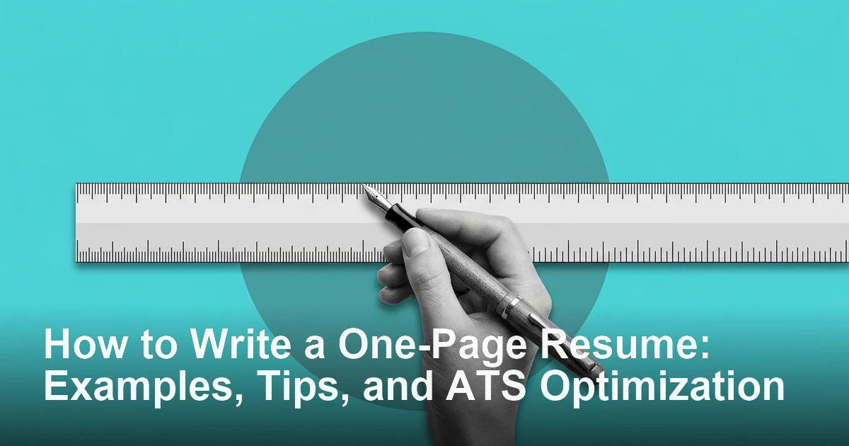 How to Write a One-Page Resume: Examples, Tips, and ATS Optimization