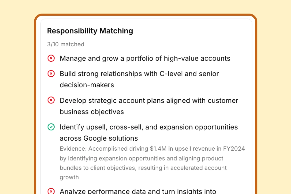 Responsibility extraction preview