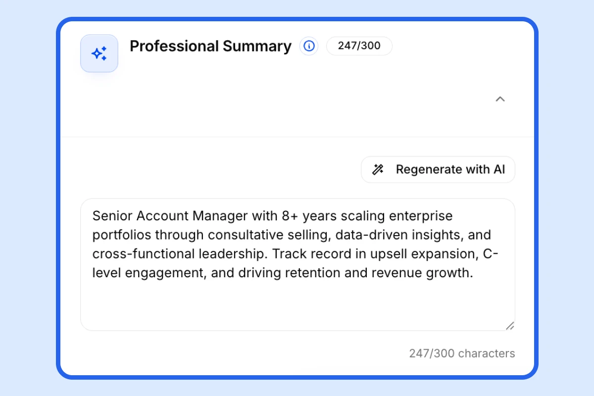 Resume summary generator preview
