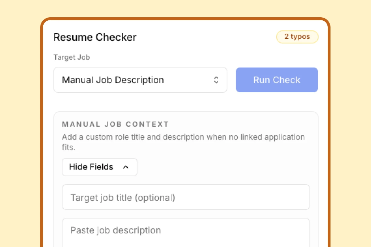 Add the target role context ATS resume checker workflow preview