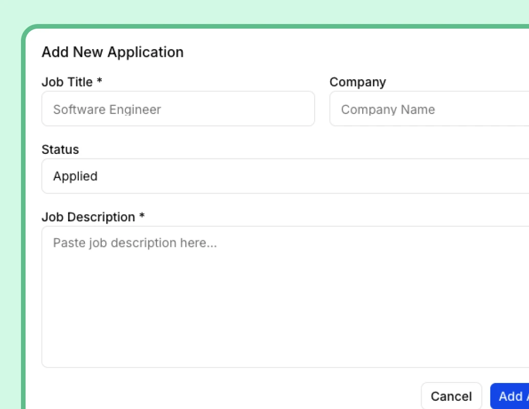 Capture the role details job application tracker workflow preview