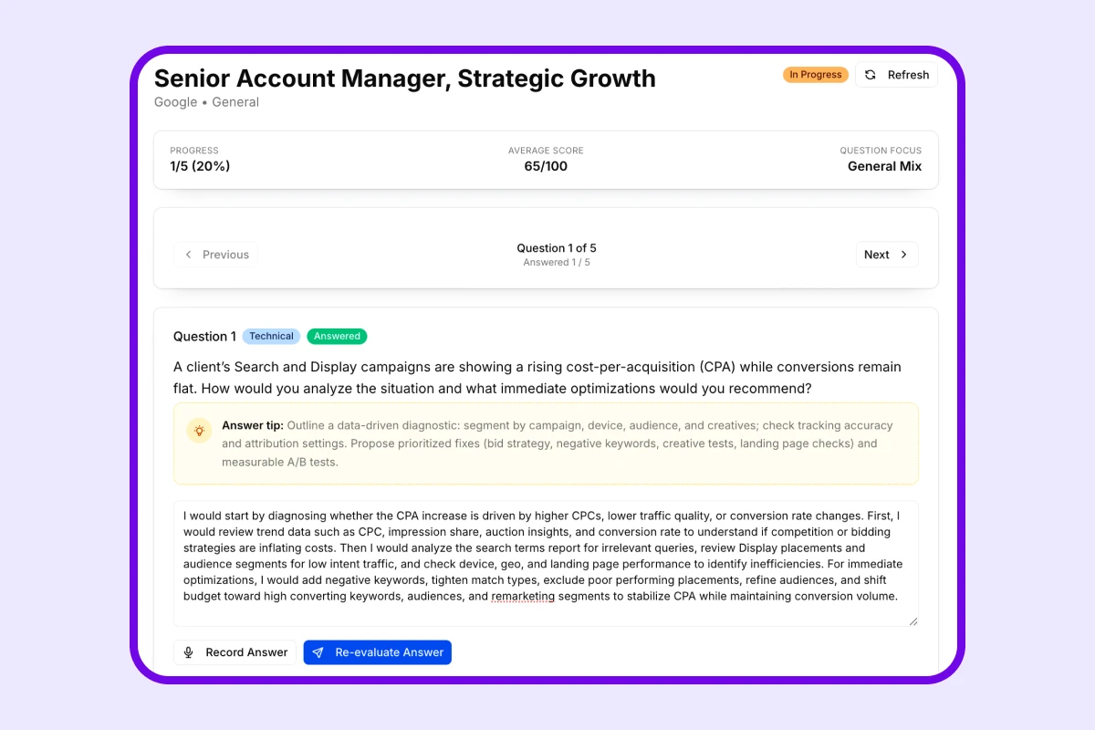 AI interview preparation why it works section preview