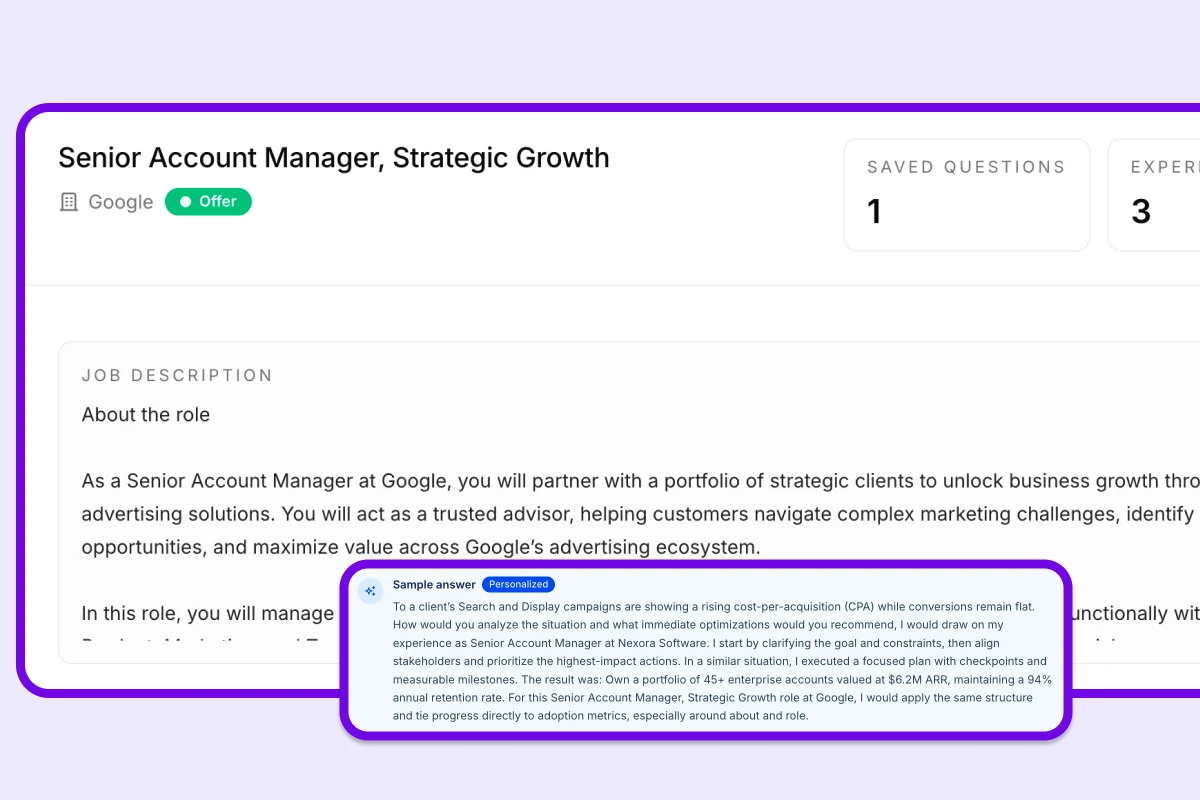 Job application answer generator why it works section preview